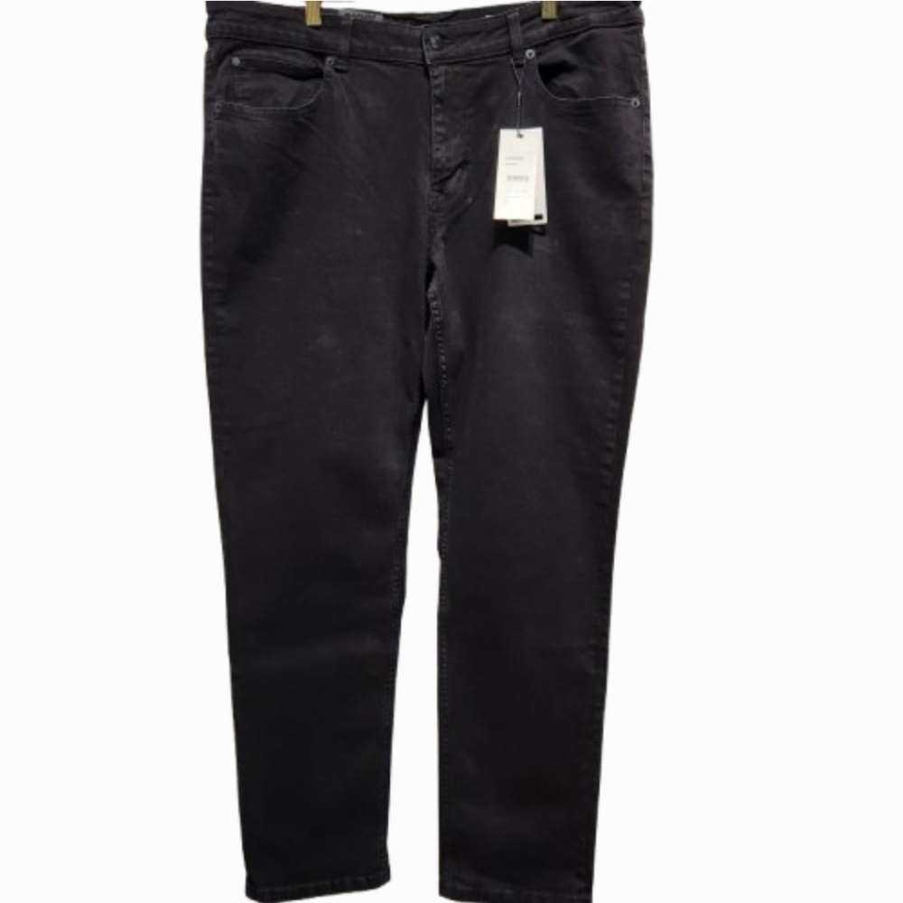 NEW DKNY Bedford Men's Slim Fit Straight Leg Black Rinse Denim Jeans (36x32) - Picture 2 of 16